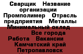 Сварщик › Название организации ­ Промполимер › Отрасль предприятия ­ Металлы › Минимальный оклад ­ 30 000 - Все города Работа » Вакансии   . Камчатский край,Петропавловск-Камчатский г.